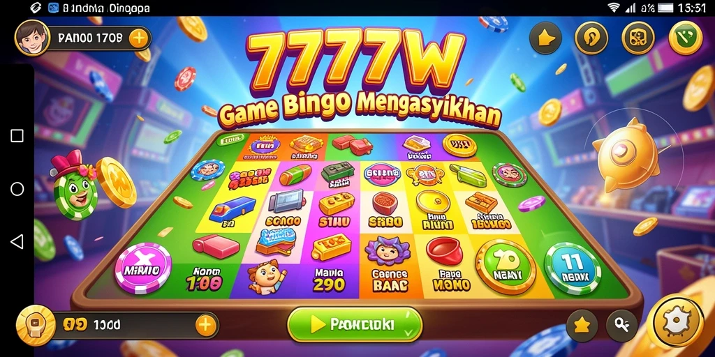 Tampilan gameplay Bingo yang seru di 7777W.
