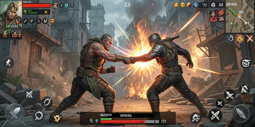 Tampilan gameplay mendebarkan dari API33 dengan pertarungan intens.