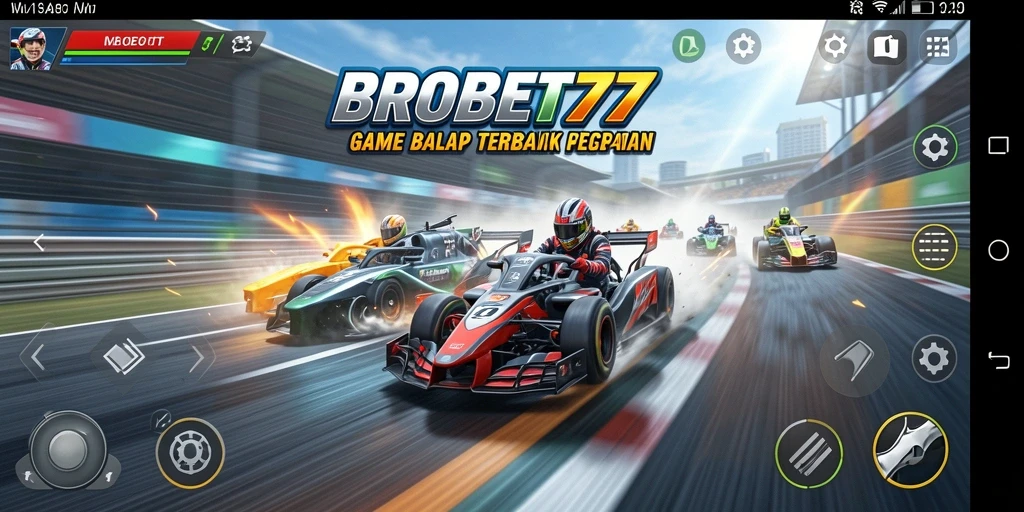 Tangkapan layar gameplay BROBET77 dengan aksi balapan yang seru.