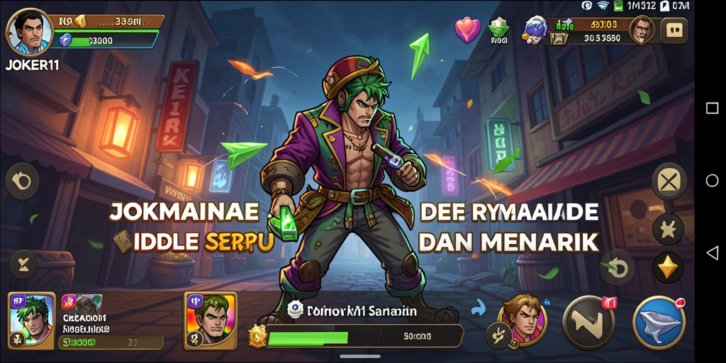 Tampilan gameplay <strong>JOKER11</strong> dengan aksi Idle yang menarik.