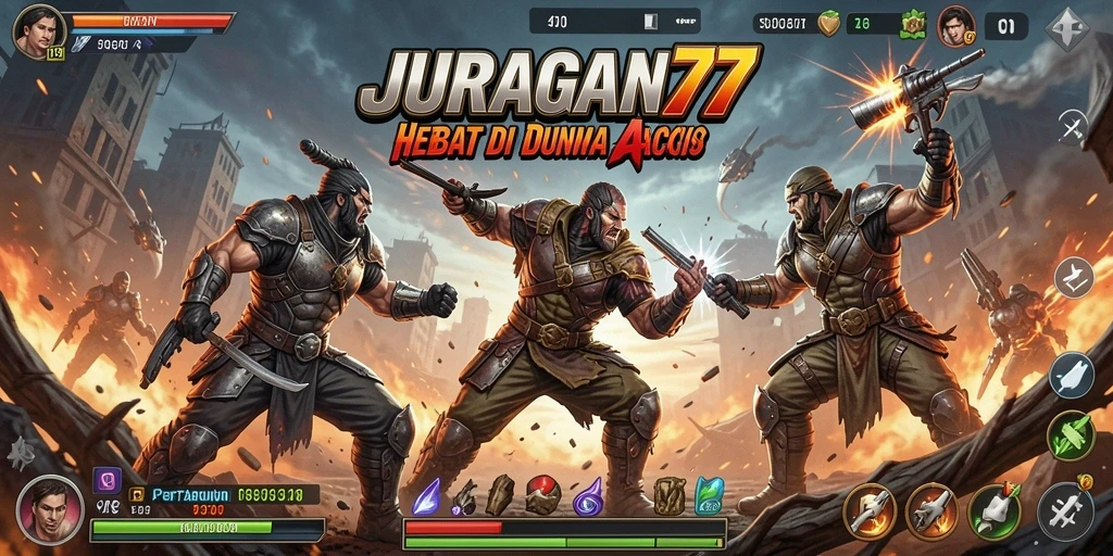 Screenshot gameplay JURAGAN77 dengan aksi pertarungan yang menegangkan.