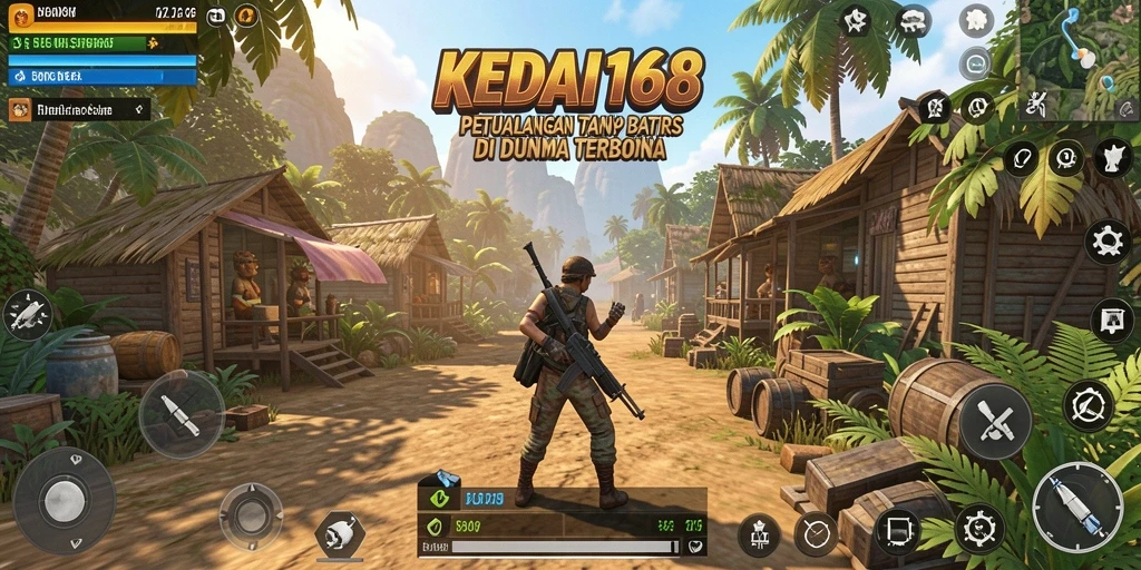 Screenshot gameplay KEDAI168 yang memperlihatkan eksplorasi dunia terbuka.