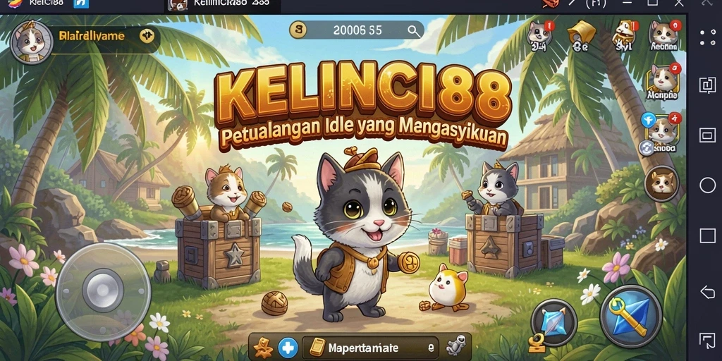 Screenshot menampilkan kelinci yang mengumpulkan item di dunia Idle.
