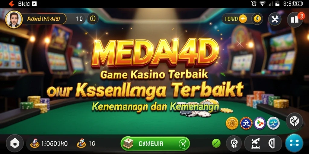 Tampilan gameplay seru di MEDAN4D dengan suasana kasino yang nyata.