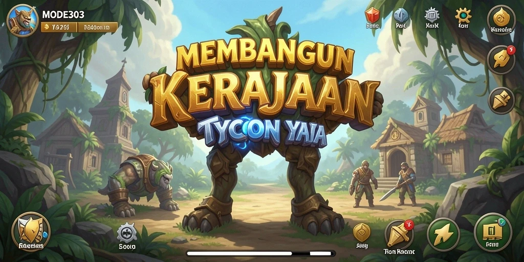 Tampilan gameplay seru dari MODE303 yang menunjukkan pembangunan bisnis Tycoon.