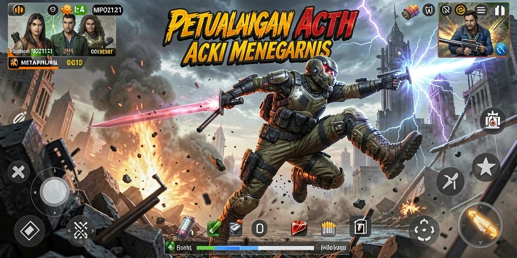 Tampilan aksi mendebarkan dalam gameplay MPO2121.
