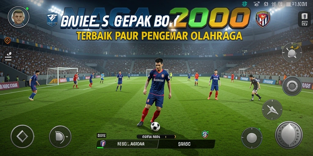 Tampilan gameplay NAGA2000 yang menegangkan dalam pertandingan sepak bola.