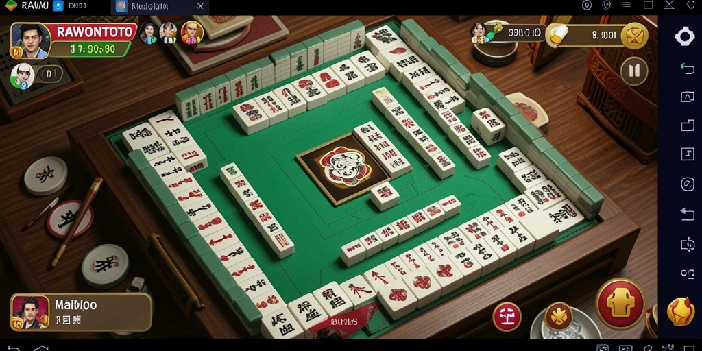 Screenshot gameplay RAWONTOTO menampilkan keseruan permainan Mahjong.