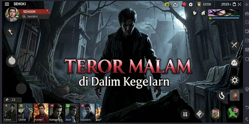 Screenshot utama SEHOKI menampilkan suasana mencekam saat gameplay berlangsung.