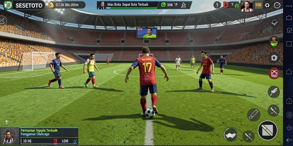 Tampak gameplay SESETOTO dengan aksi seru di lapangan.