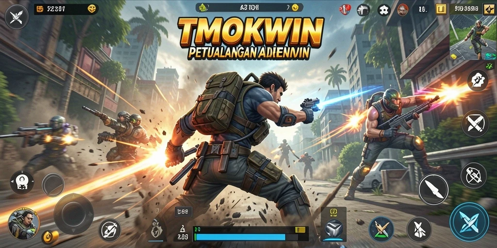 Screenshot gameplay TMOKWIN menampilkan aksi yang mendebarkan dan grafis yang menawan.