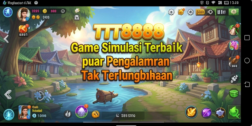 Screenshot gameplay TTT888 yang menampilkan kota virtual yang hidup.