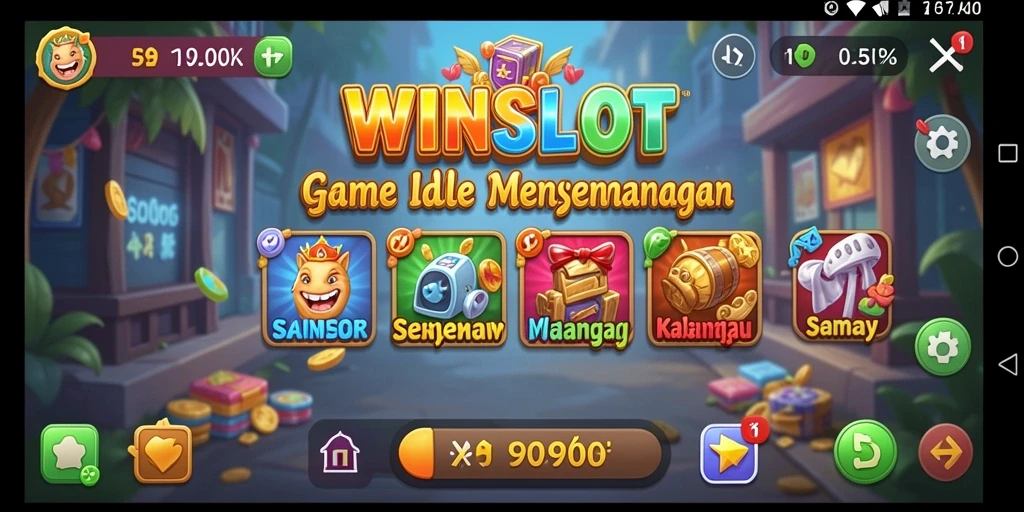 Screenshot gameplay WINSLOT menunjukkan suasana santai dan keseruan bermain mesin slot.