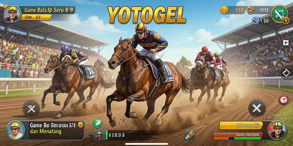 Tampilan seru dari gameplay balapan YOTOGEL yang menegangkan.